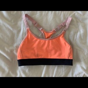 Bright orange sports bra